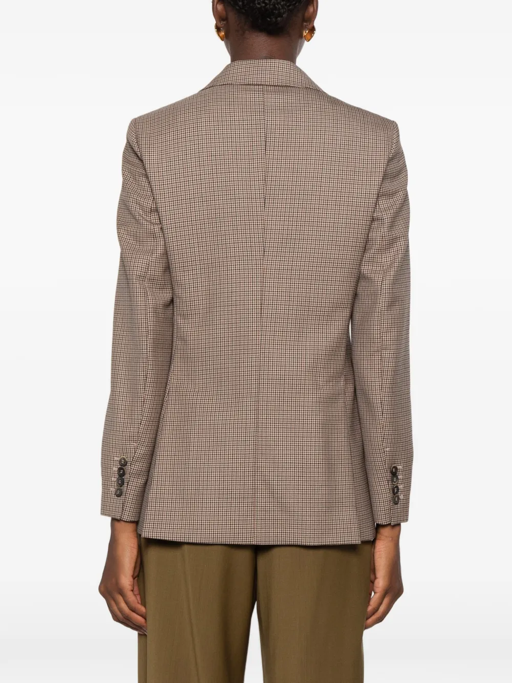 Max Mara Caro jack met pied-de-poule print Beige