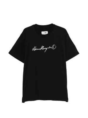 MM6 Maison Margiela ロゴ Tシャツ | ブラック | FARFETCH JP