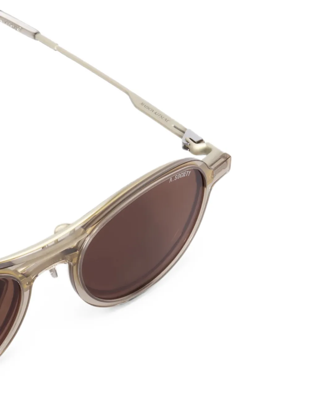 Maison Kitsuné x A. Society zonnebril met ovalen montuur Beige