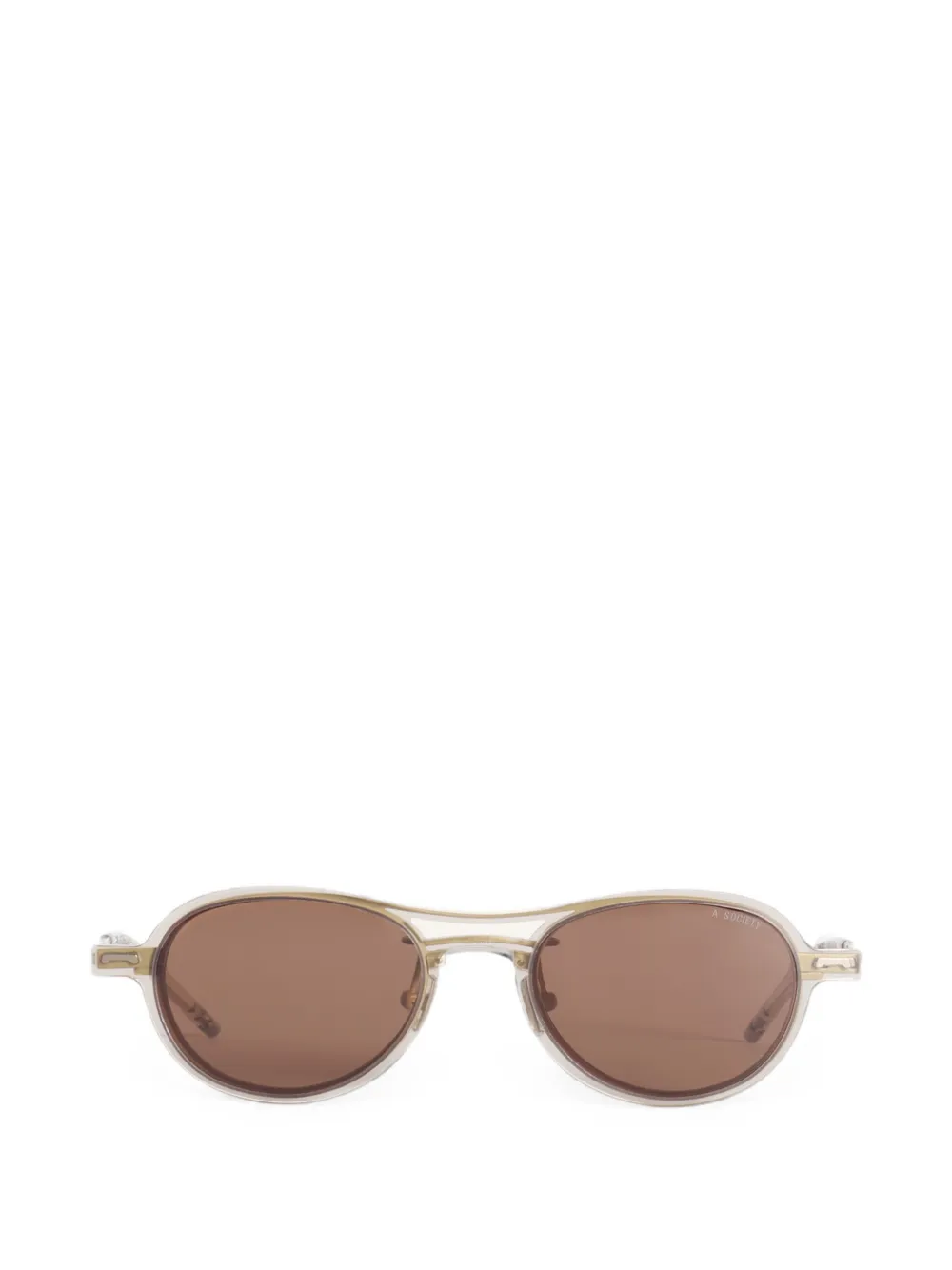 Maison Kitsuné x A. Society oval-frame sunglasses - Toni neutri