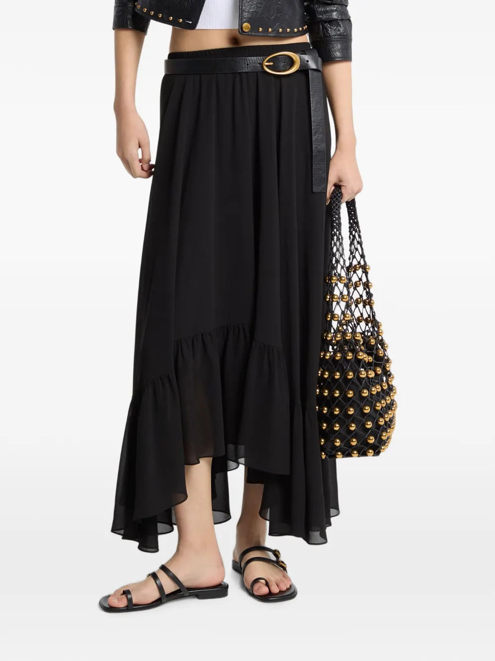 Michael Kors ruffled asymmetric skirt - Nero