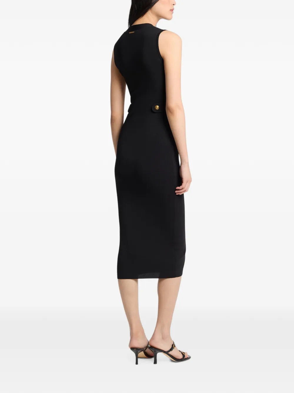 Michael Kors Button-up jurk met V-hals Zwart