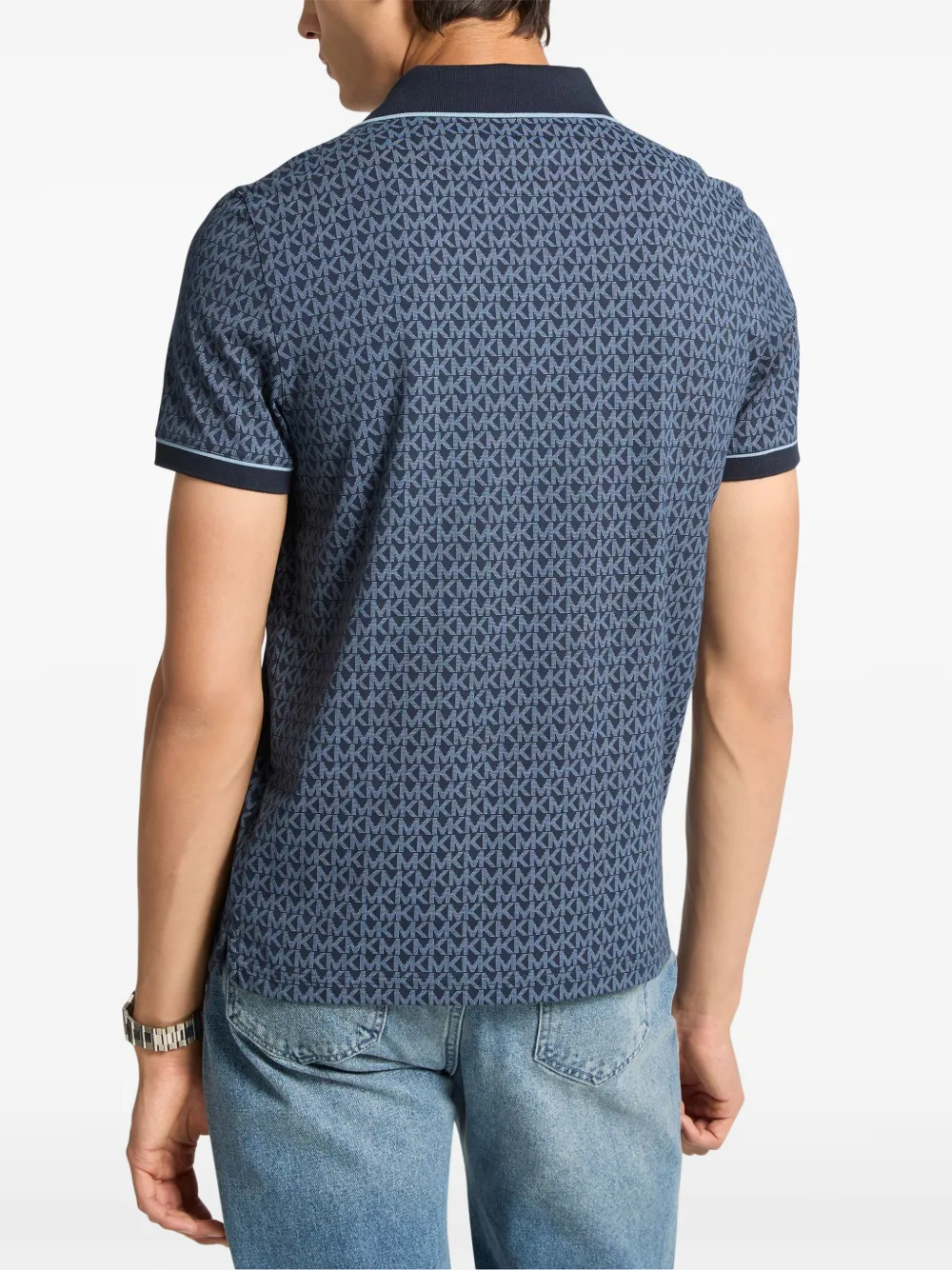 Michael Kors Gramercy poloshirt met monogramprint Blauw