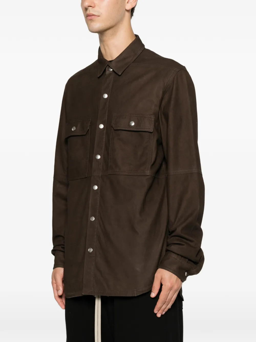 Rick Owens Overhemd met studs Bruin