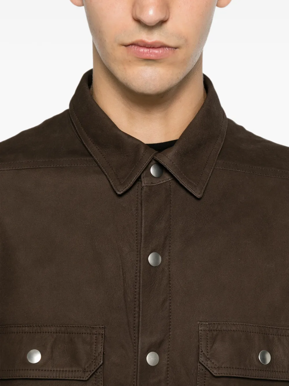 Rick Owens Overhemd met studs Bruin