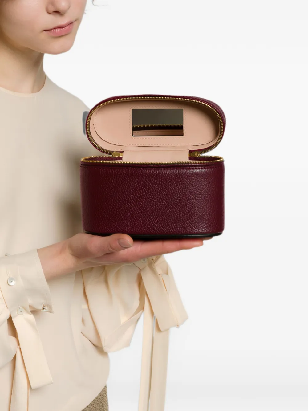 Alberta Ferretti Leren toilettas Rood