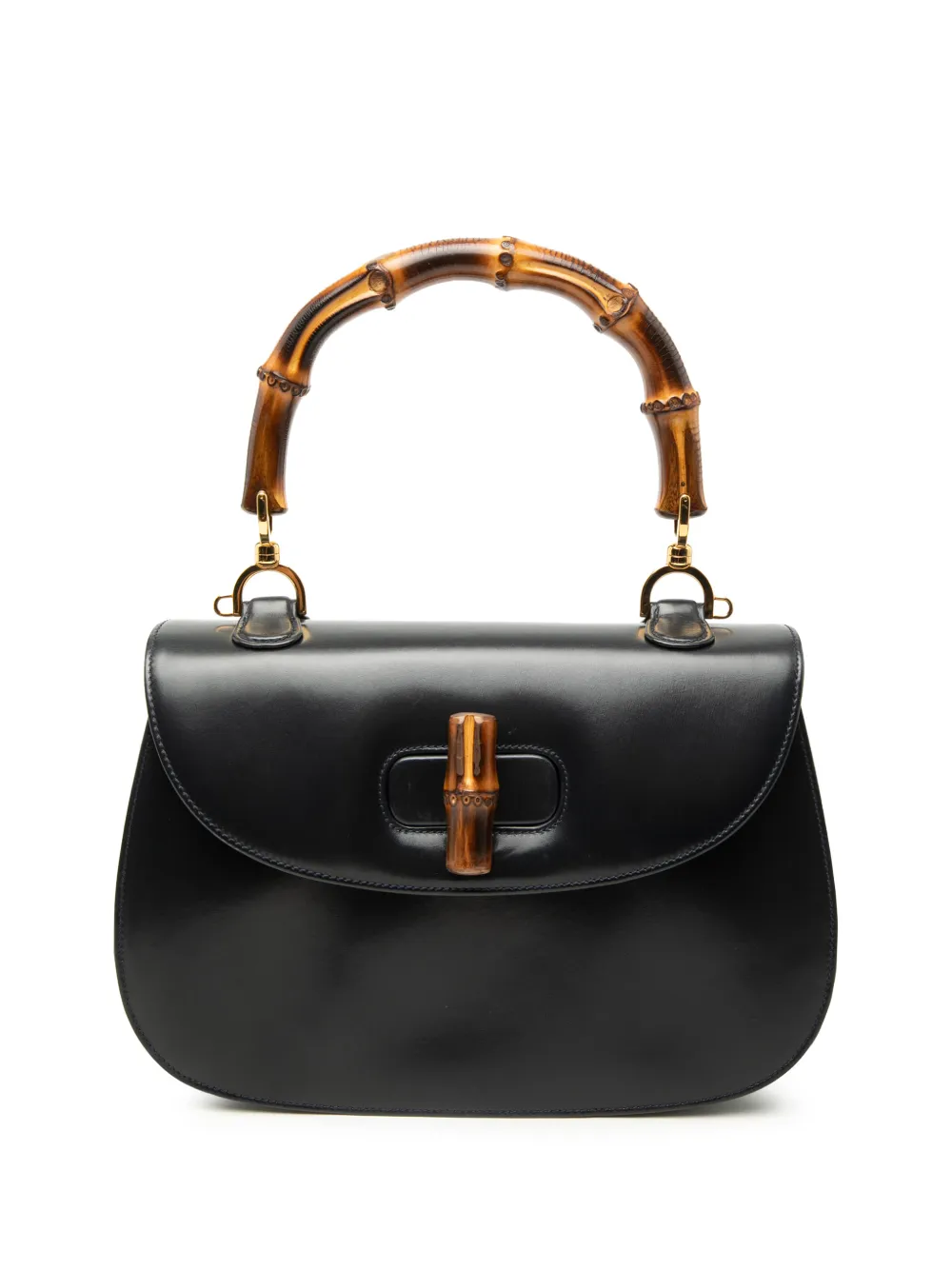 Gucci Pre-Owned Borsa a tracolla Night in pelle di vitello con bambù XX secolo - Nero