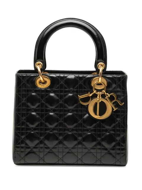 Christian Dior Pre-Owned 1997 Medium Patent Cannage Lady Dior satchel
