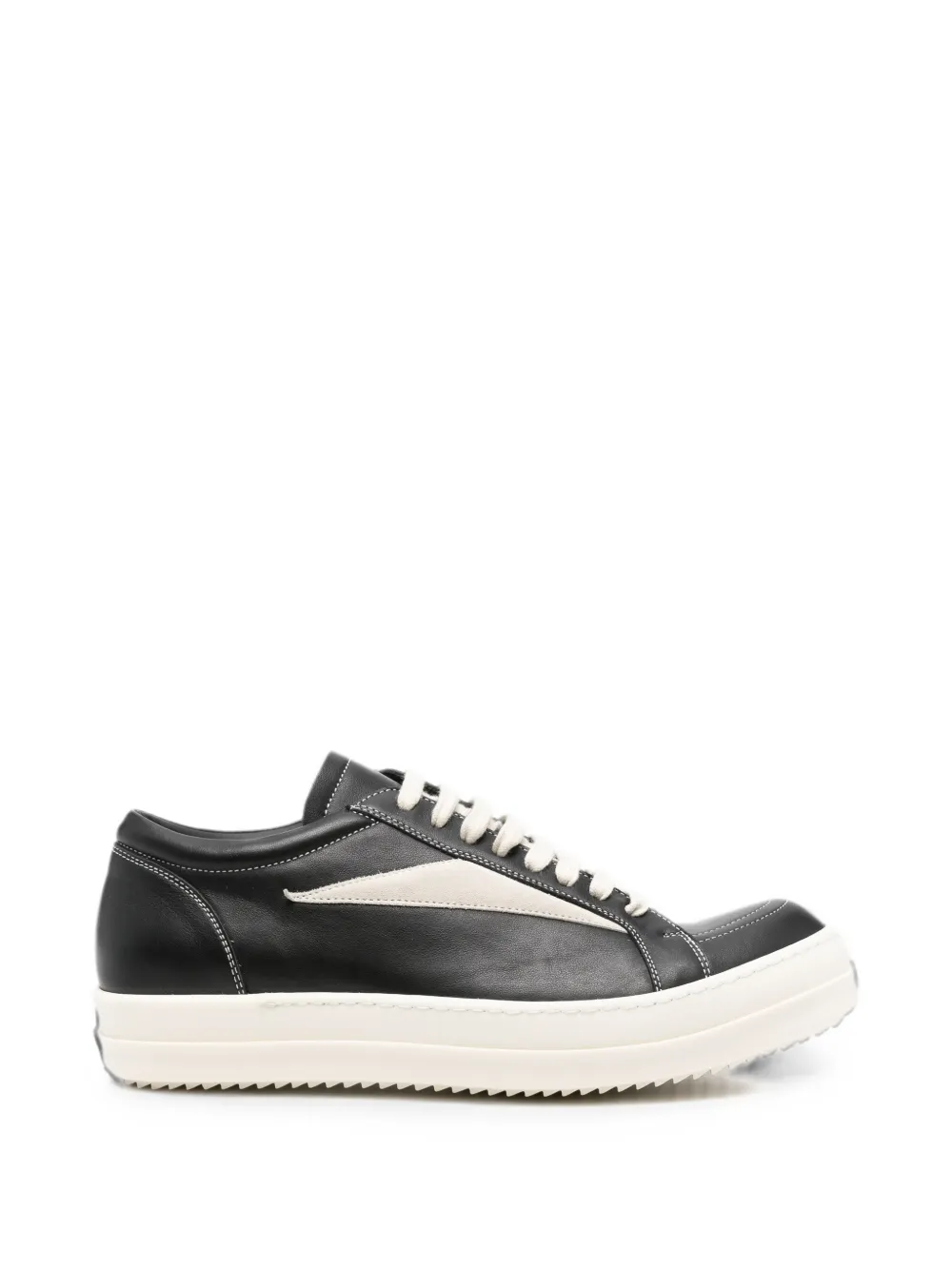 Rick Owens leather panelled sneakers - Black
