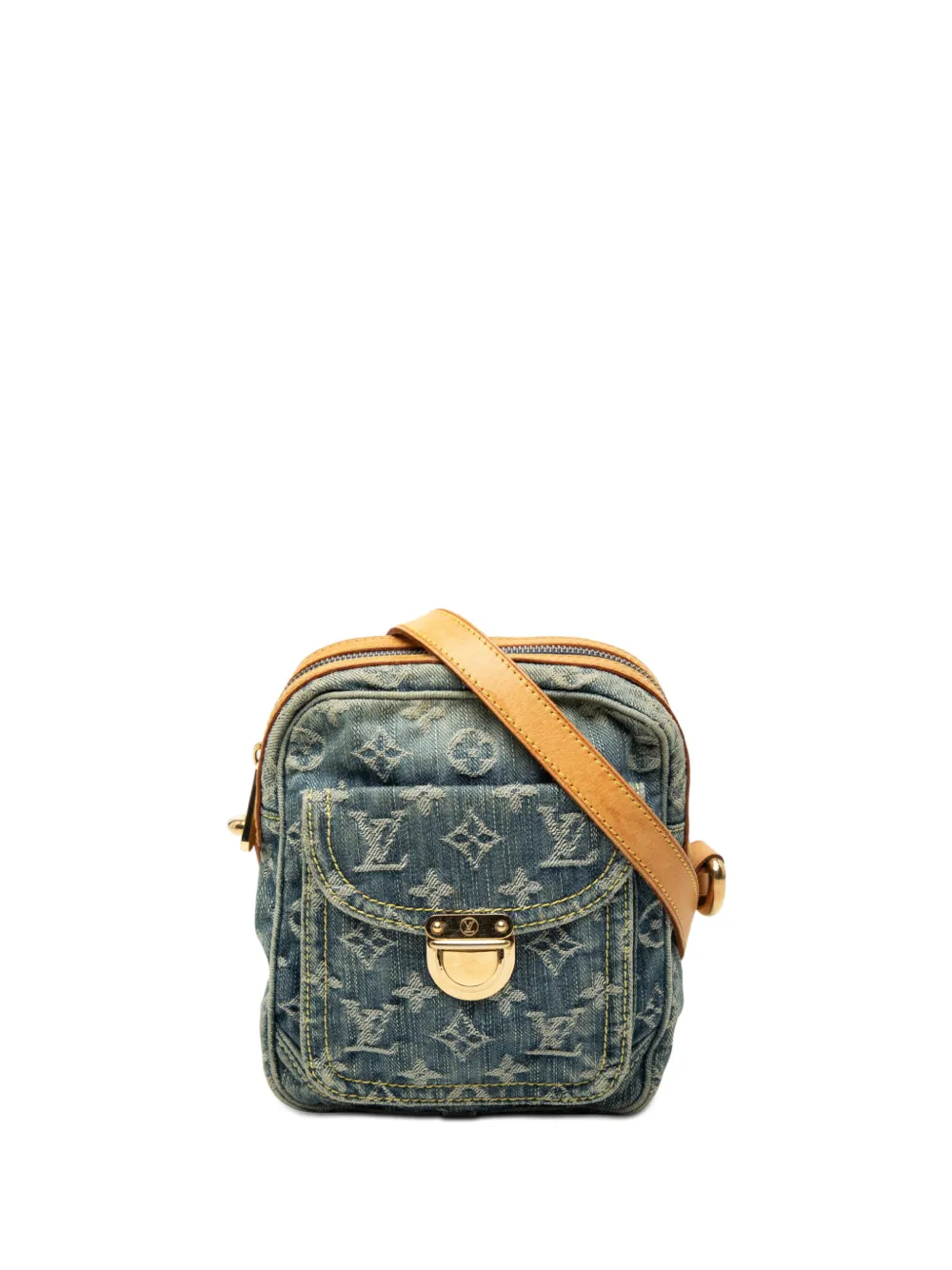 Louis Vuitton Pre-Owned Borsa a tracolla Denim con monogramma 2007 - Blu