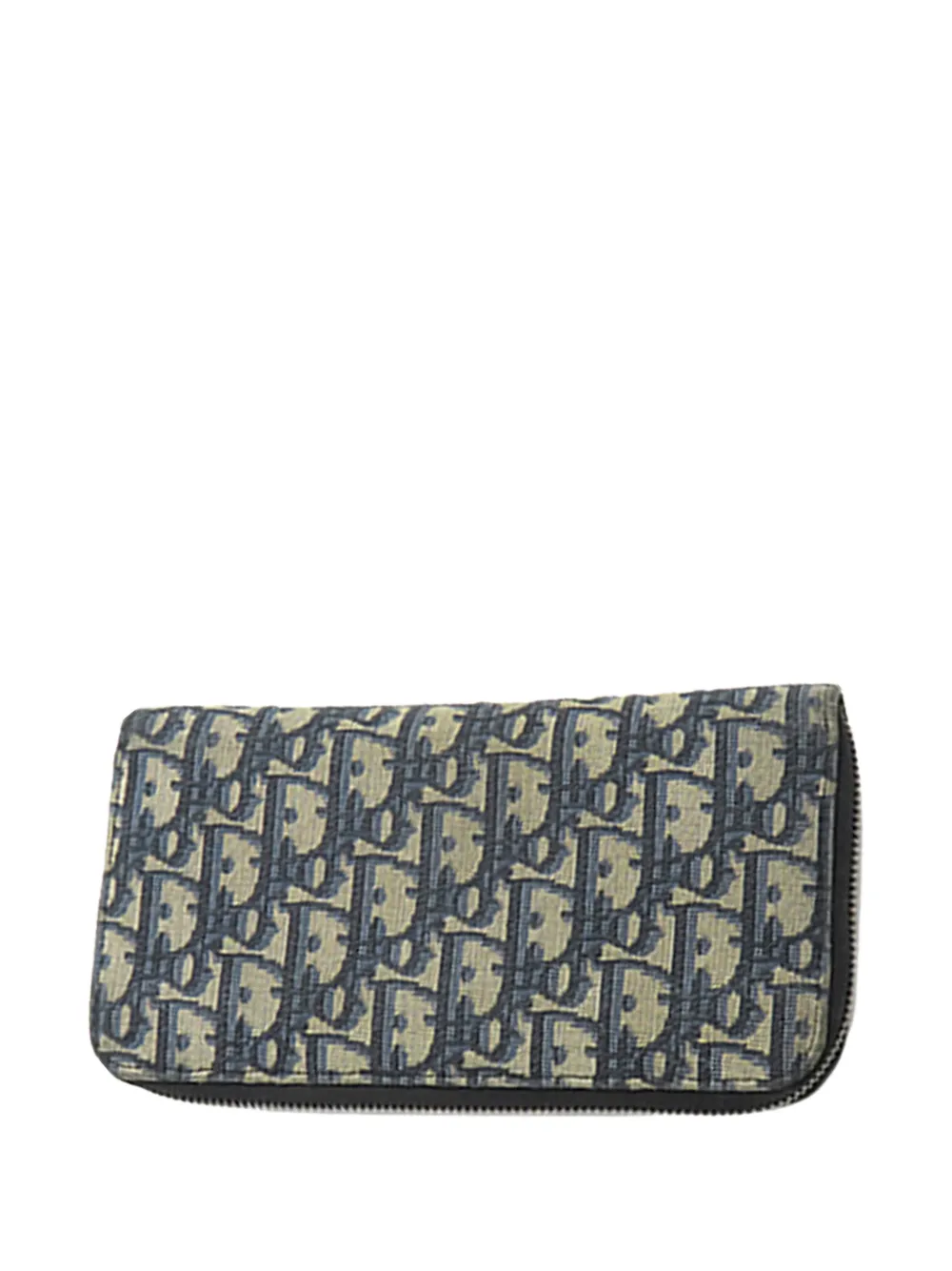 Christian Dior Pre-owned 2010-2026 Oblique Canvas And Leather Saddle Zippy Wallet Long Wallets - Noir 