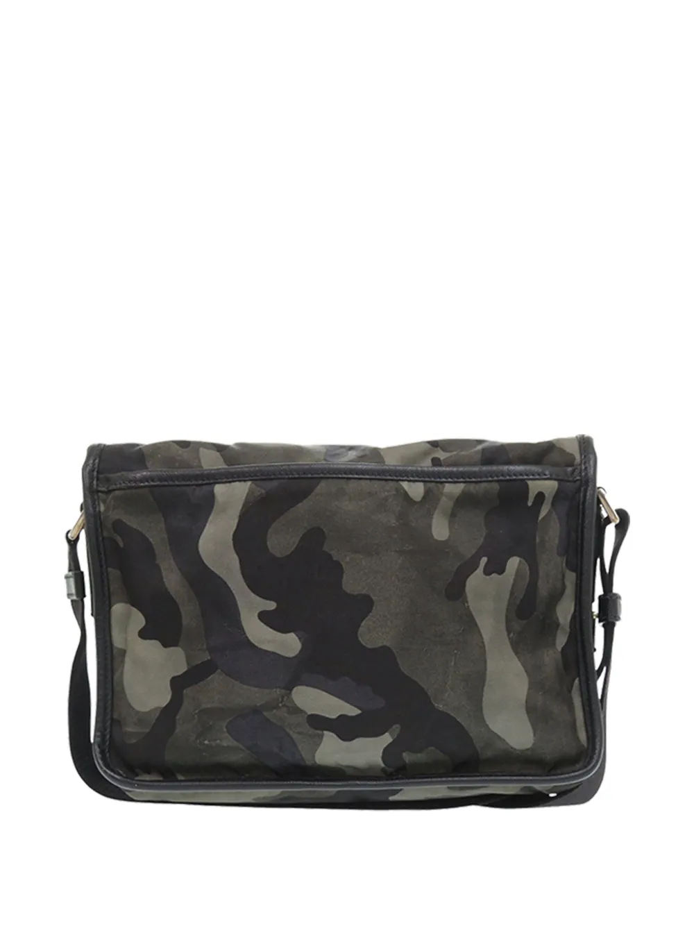  Prada Pre-owned Borsa A Tracolla In Tessuto Con Finiture In Pelle Saffiano, Zip E Doppia Fibbia 2013-2026 - Marrone 