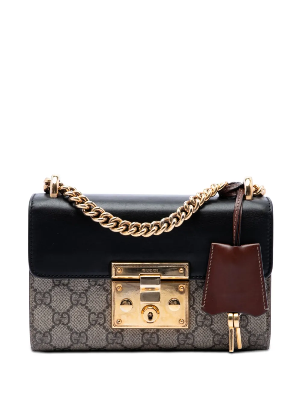 Gucci Pre-Owned 2016-2026 kleine GG Supreme Padlock Umhängetasche - Nude