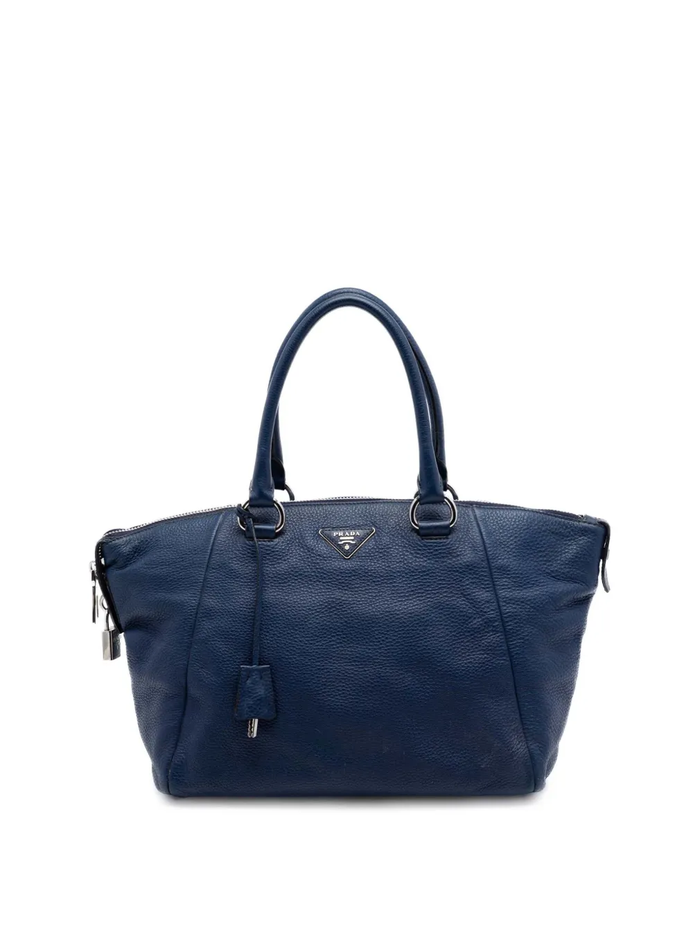 Prada Pre-Owned Borsa a tracolla in vitello e daino con doppio manico 2000-2010 - Blu