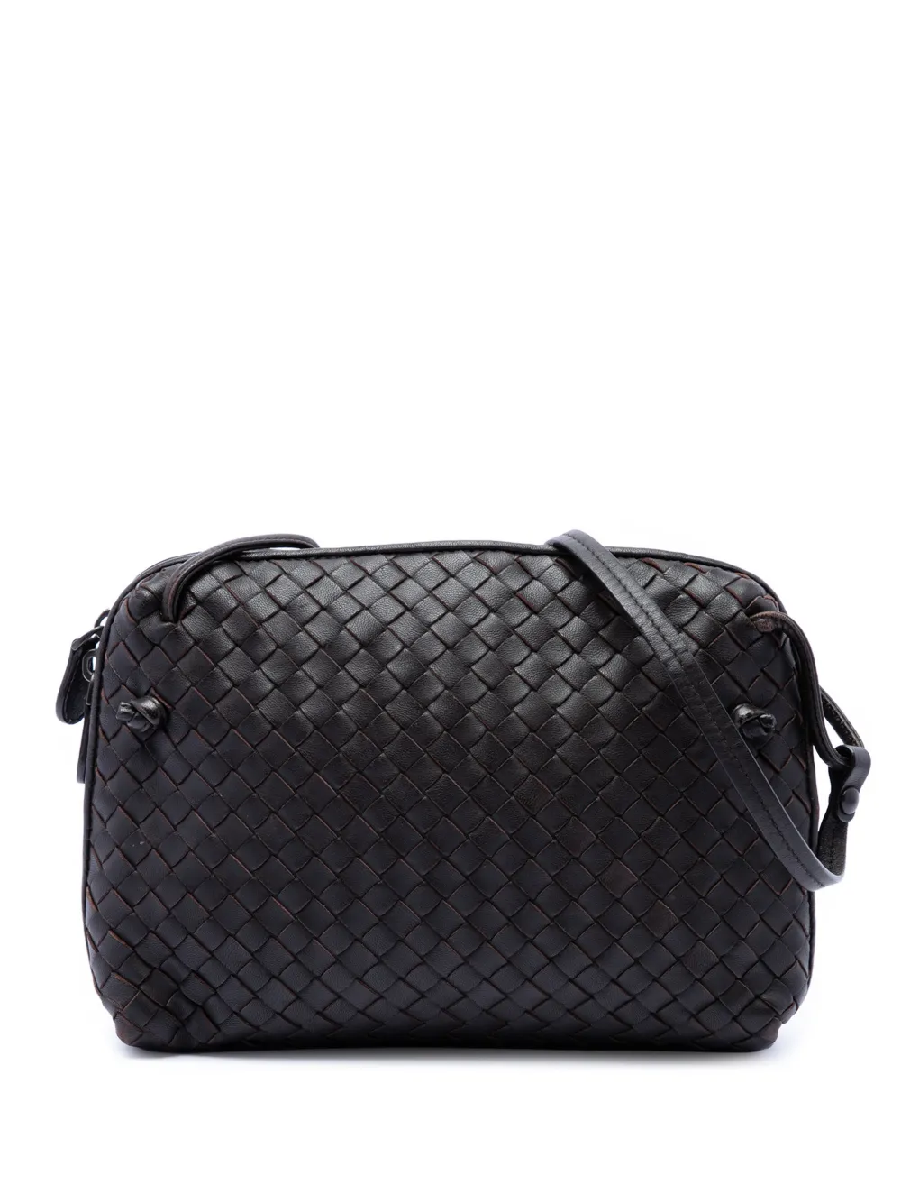 Bottega Veneta Pre-Owned Borsa a tracolla Nodini in nappa con design Intrecciato 2012-2026 - Marrone
