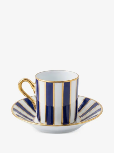 GINORI 1735 service de café Impero Amadeus à rayures (six pièces)