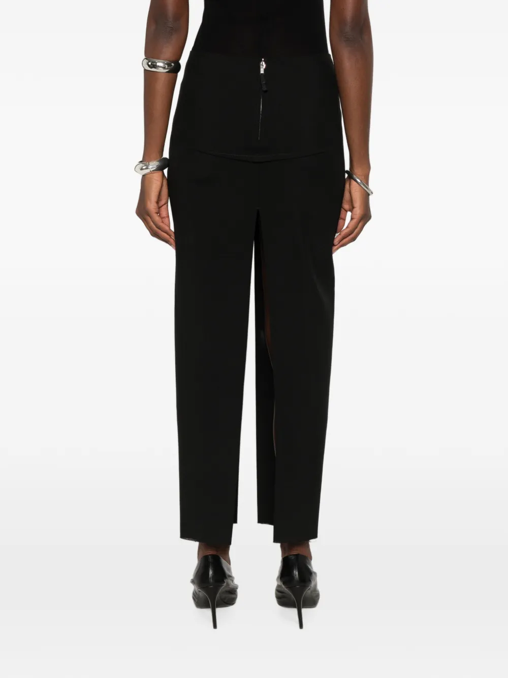 Rick Owens Sliced Skirt in Black, view 4
