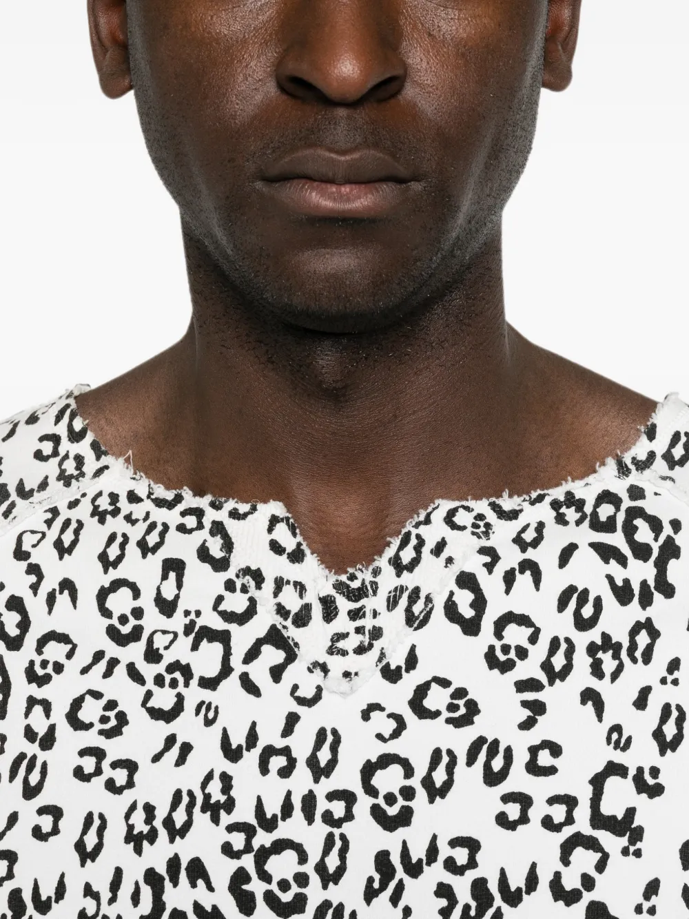 Pre-owned Balmain 2010s Leopard-pattern T-shirt In White