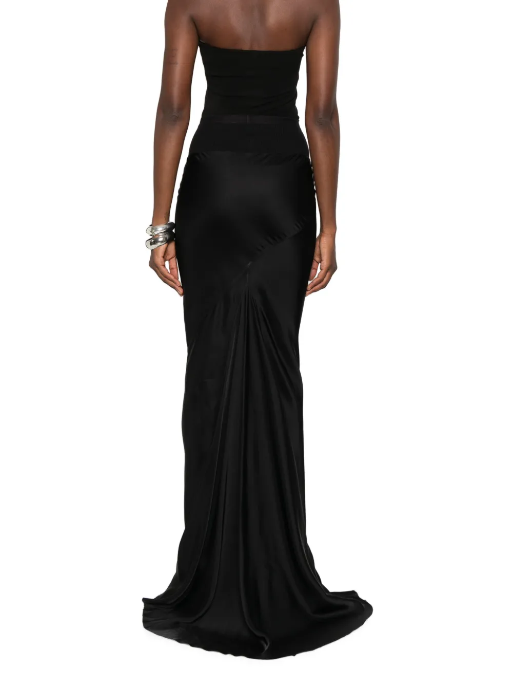 Rick Owens Coda slim-fit maxi-rok met satijnen afwerking Zwart