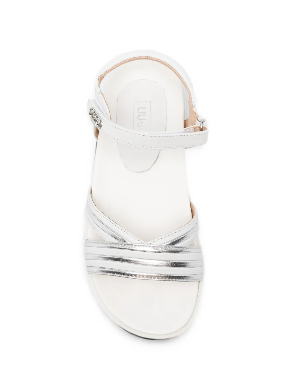 LIU JO Karyn 02 logo-plaque touch-strap sandals Wit