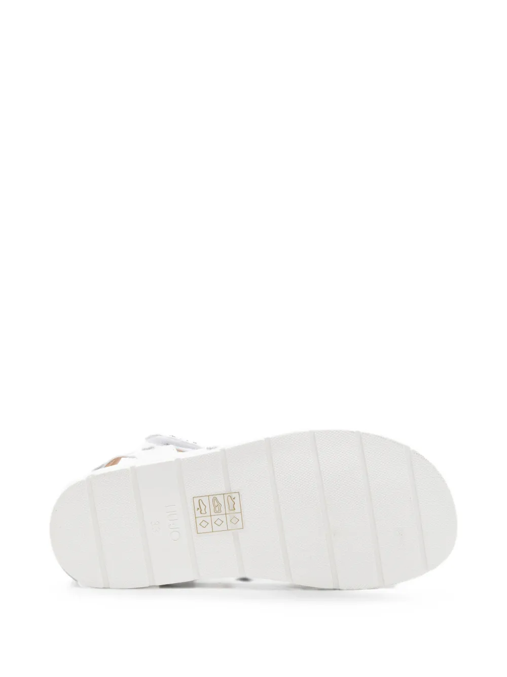 LIU JO Karyn 02 logo-plaque touch-strap sandals Wit