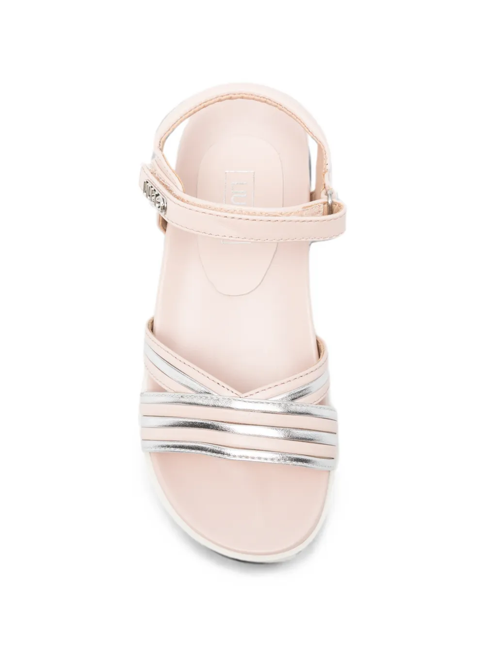 LIU JO Karyn 02 metallic-effect touch-strap sandals Roze
