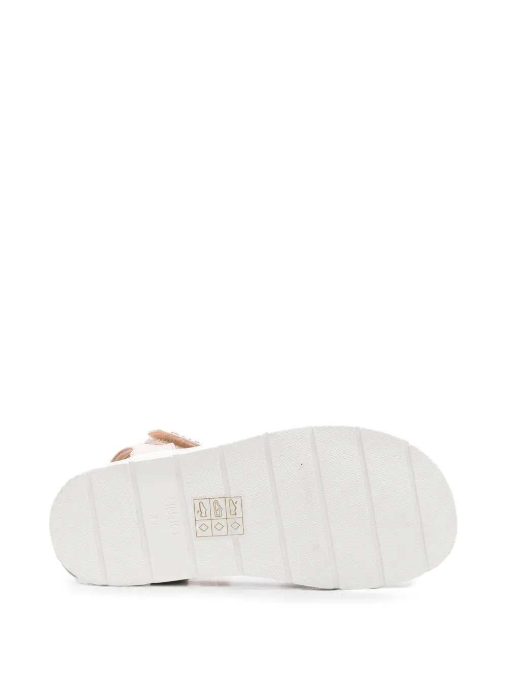 LIU JO Karyn 02 metallic-effect touch-strap sandals Roze
