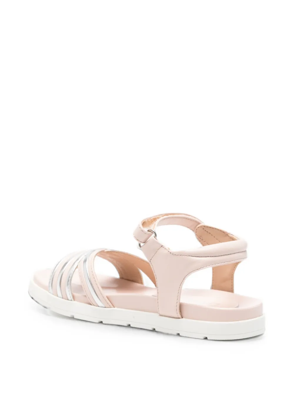 LIU JO Karyn 02 metallic-effect touch-strap sandals Roze