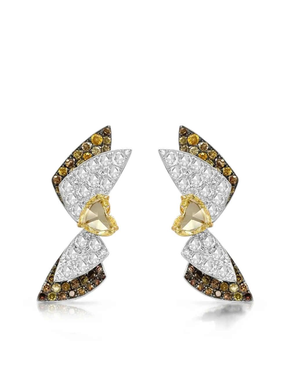 HYT Jewelry diamond heart earrings - Silber