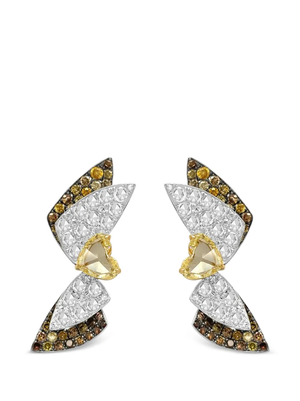 HYT Jewelry diamond heart earrings - Argento