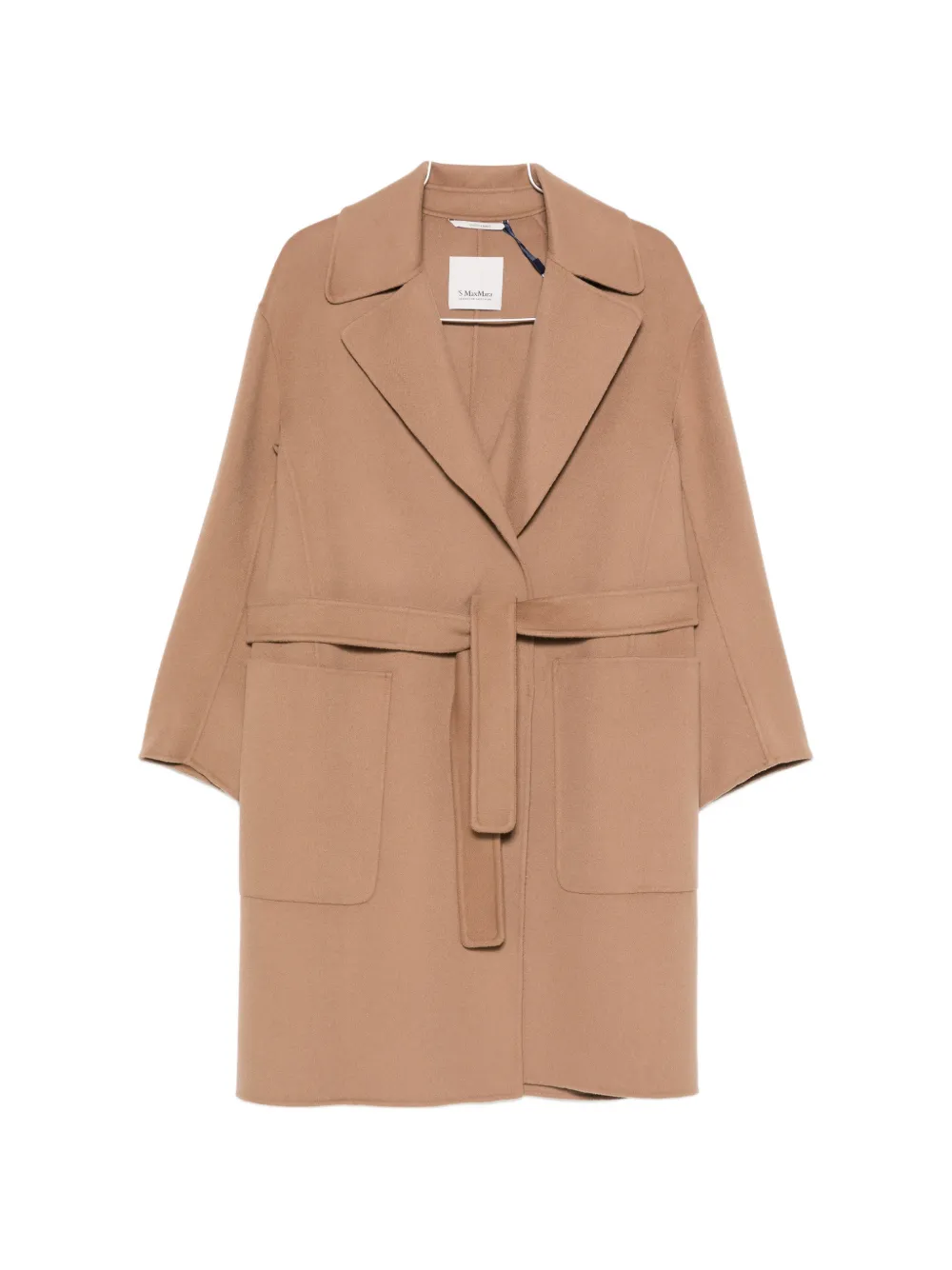 'S Max Mara Velo belted notch-lapel coat - Neutrals