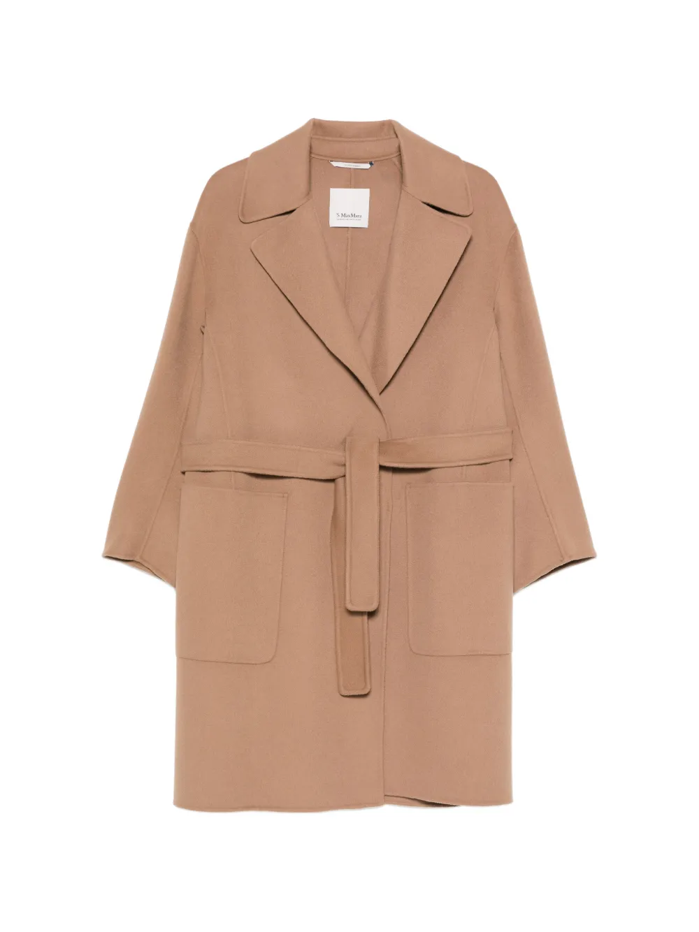 'S Max Mara Velo belted notch-lapel coat - Nude