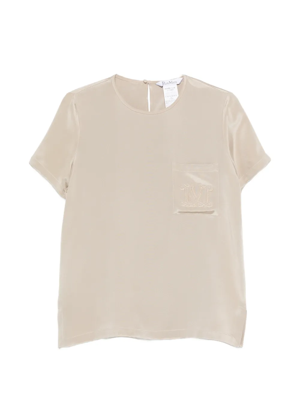 Max Mara Pagano logo-embroidered pocket T-shirt - Grün