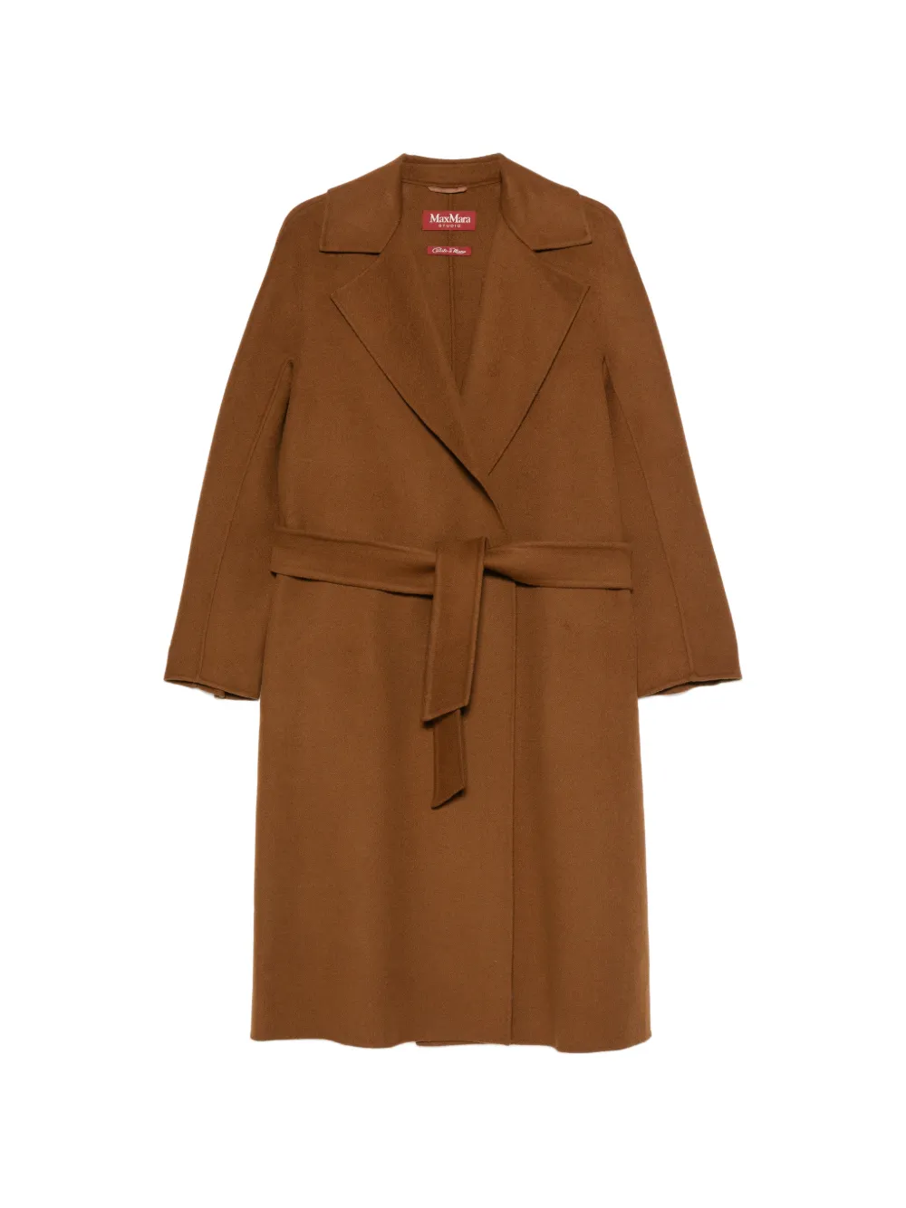Max Mara belted notch-lapel coat - Marrone
