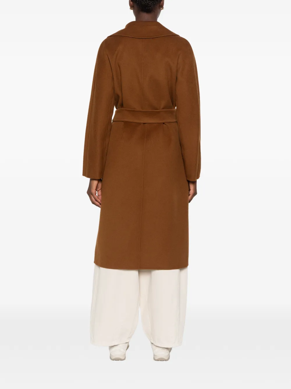 Max Mara Jas met gekerfde revers en ceintuur Bruin