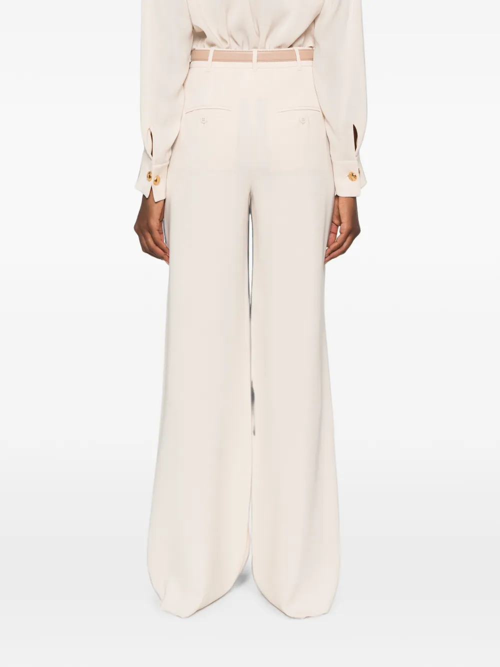 Max Mara Broek met wijde pijpen Beige