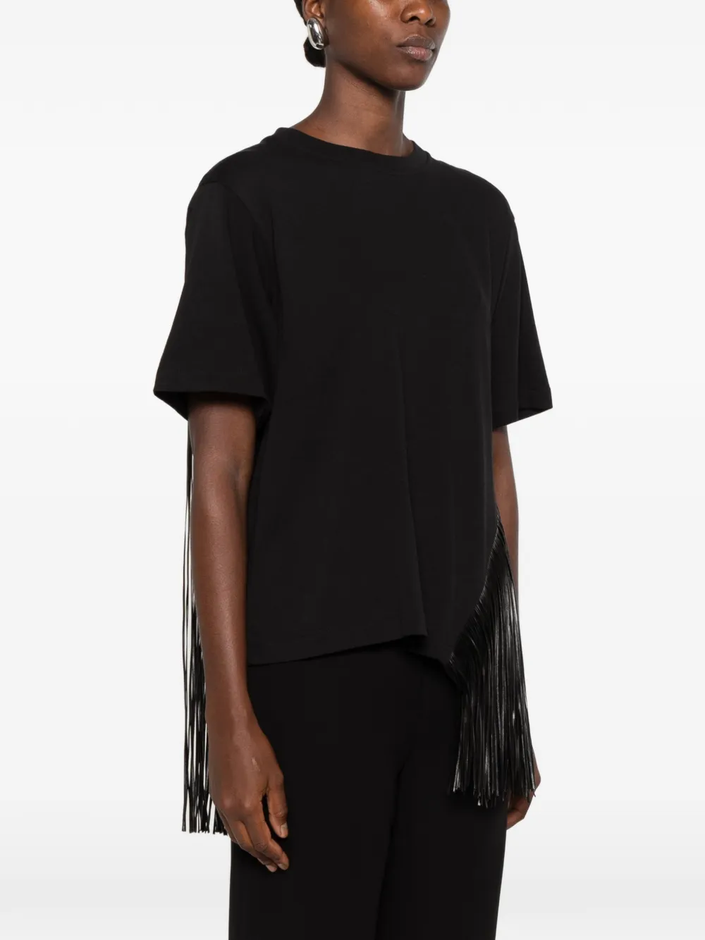 Max Mara T-shirt met franje Zwart