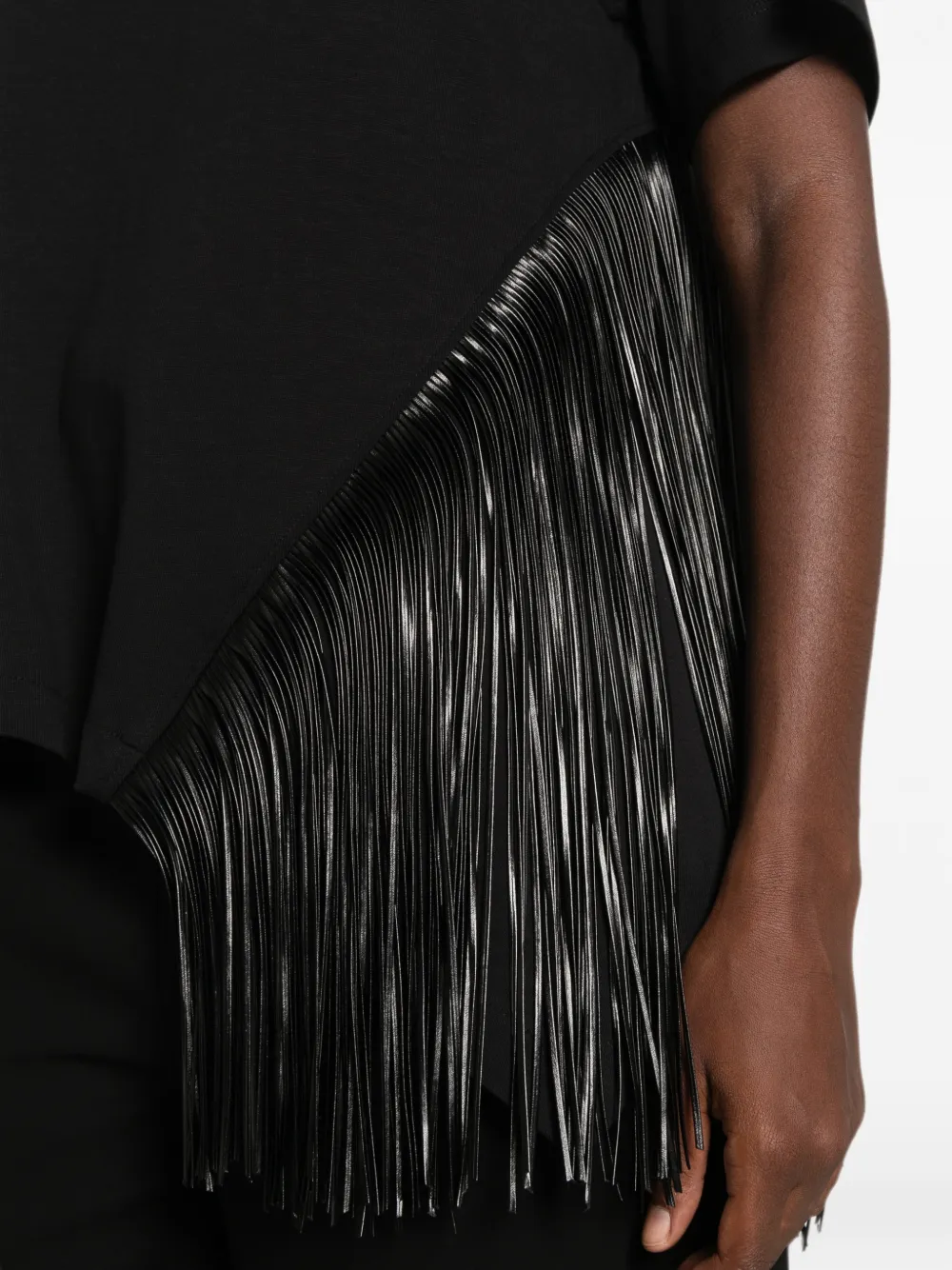 Max Mara T-shirt met franje Zwart