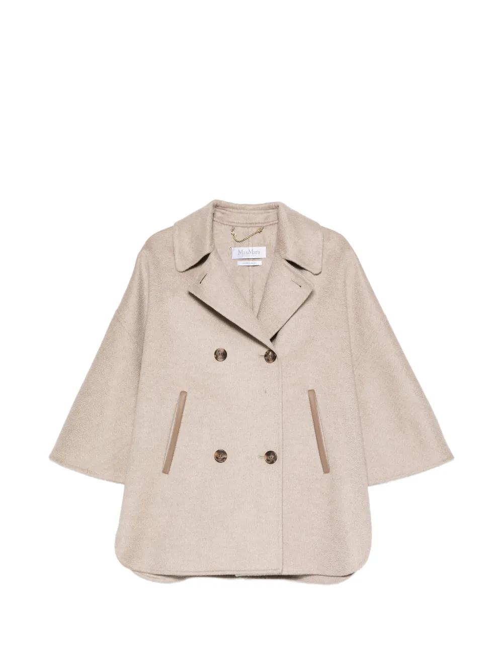 Max Mara Aospite double-breasted cape-style jacket - Nude