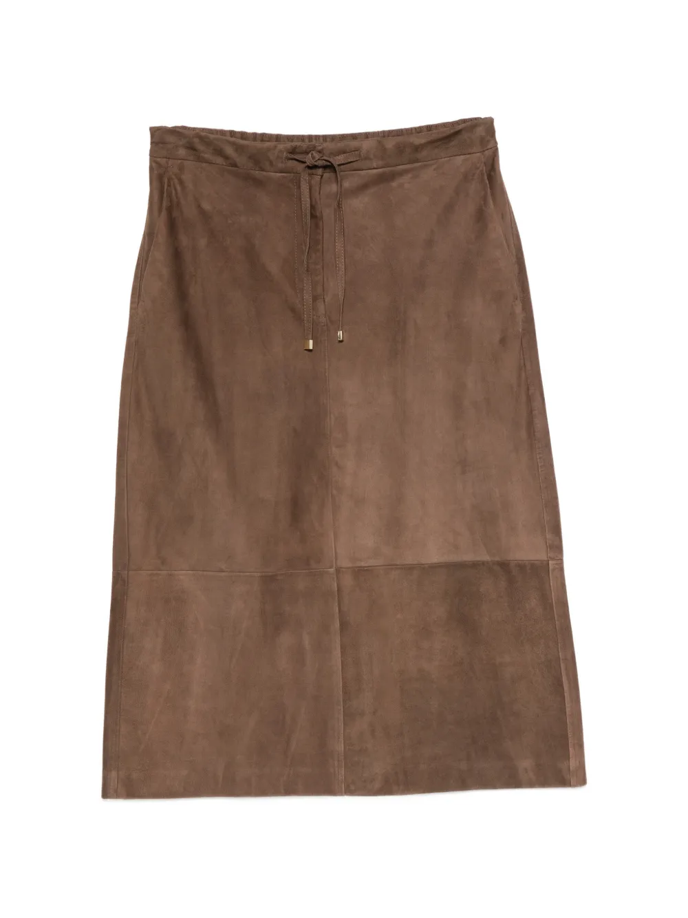 'S Max Mara drawstring-waist suede skirt - Brown