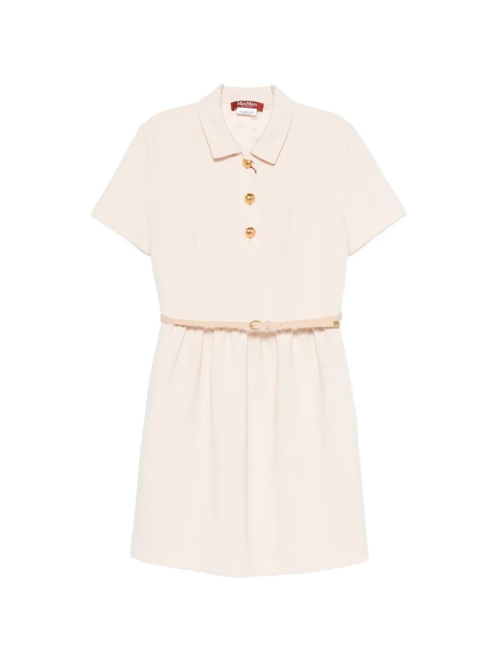 Max Mara belted button-front mini dress - Neutrals
