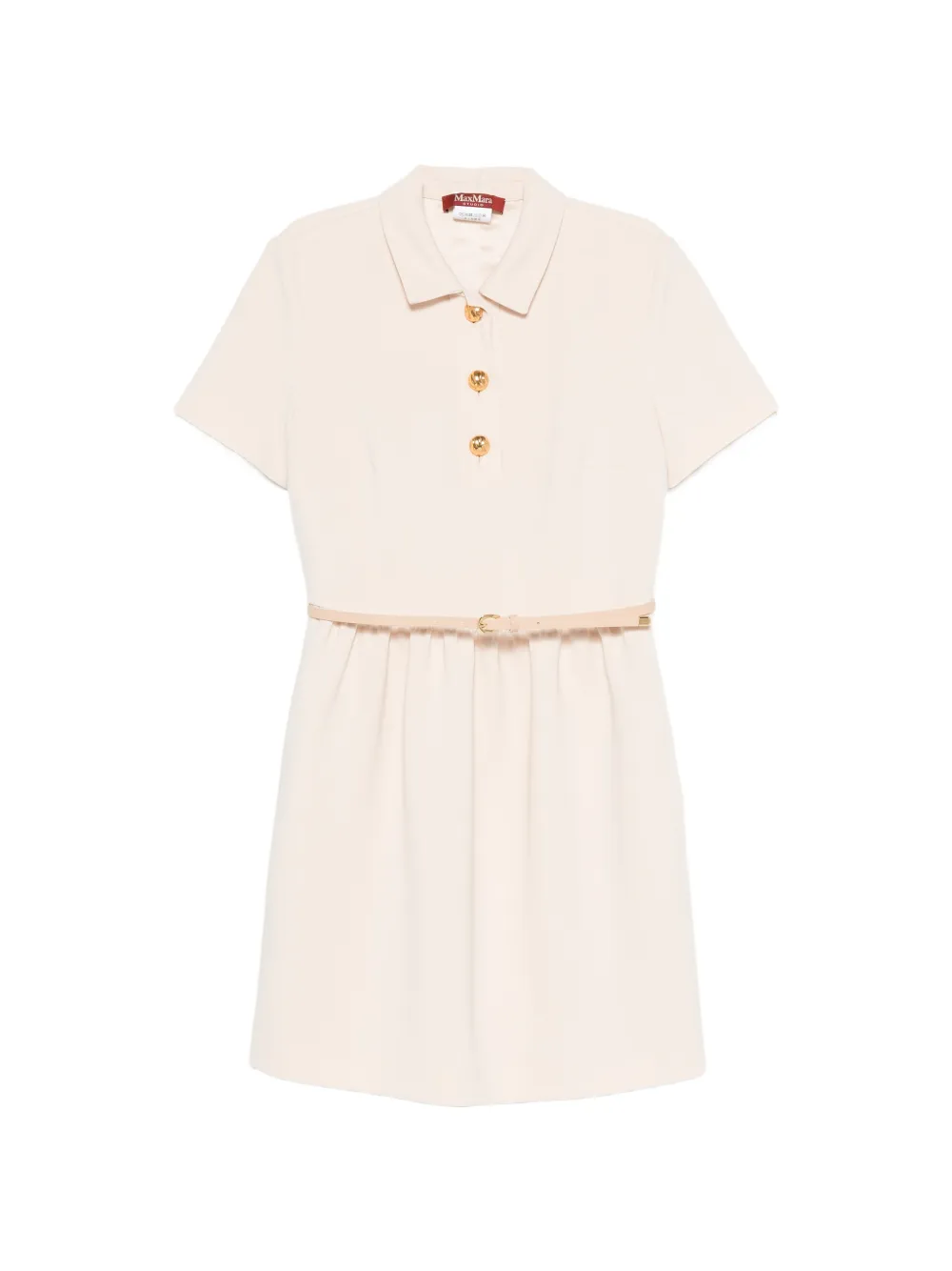 Max Mara belted button-front mini dress - Neutrals