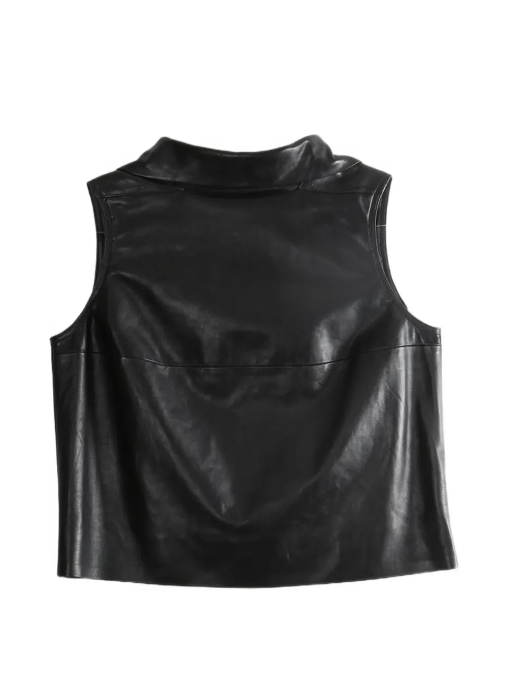 Rick Owens high-neck leather top - Black