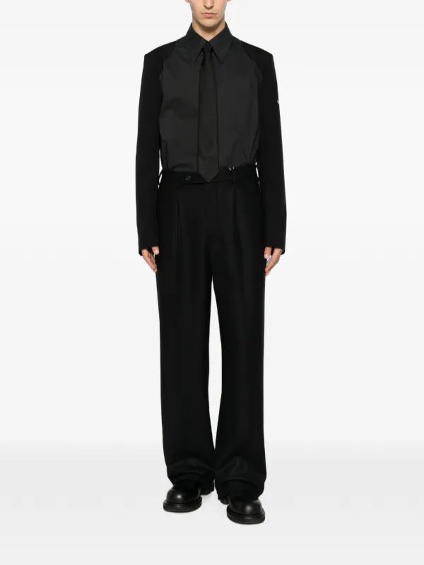 MM6 Maison Margiela プリーツ パンツ | ブラック | FARFETCH JP