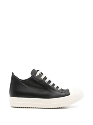 Rick Owens Vintage low-top Leather Sneakers | Black | FARFETCH RO