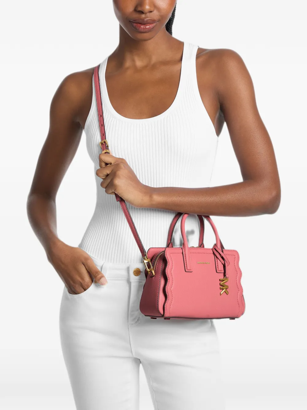 Michael Kors Extra kleine Laila shopper met gewelfde afwerking Roze
