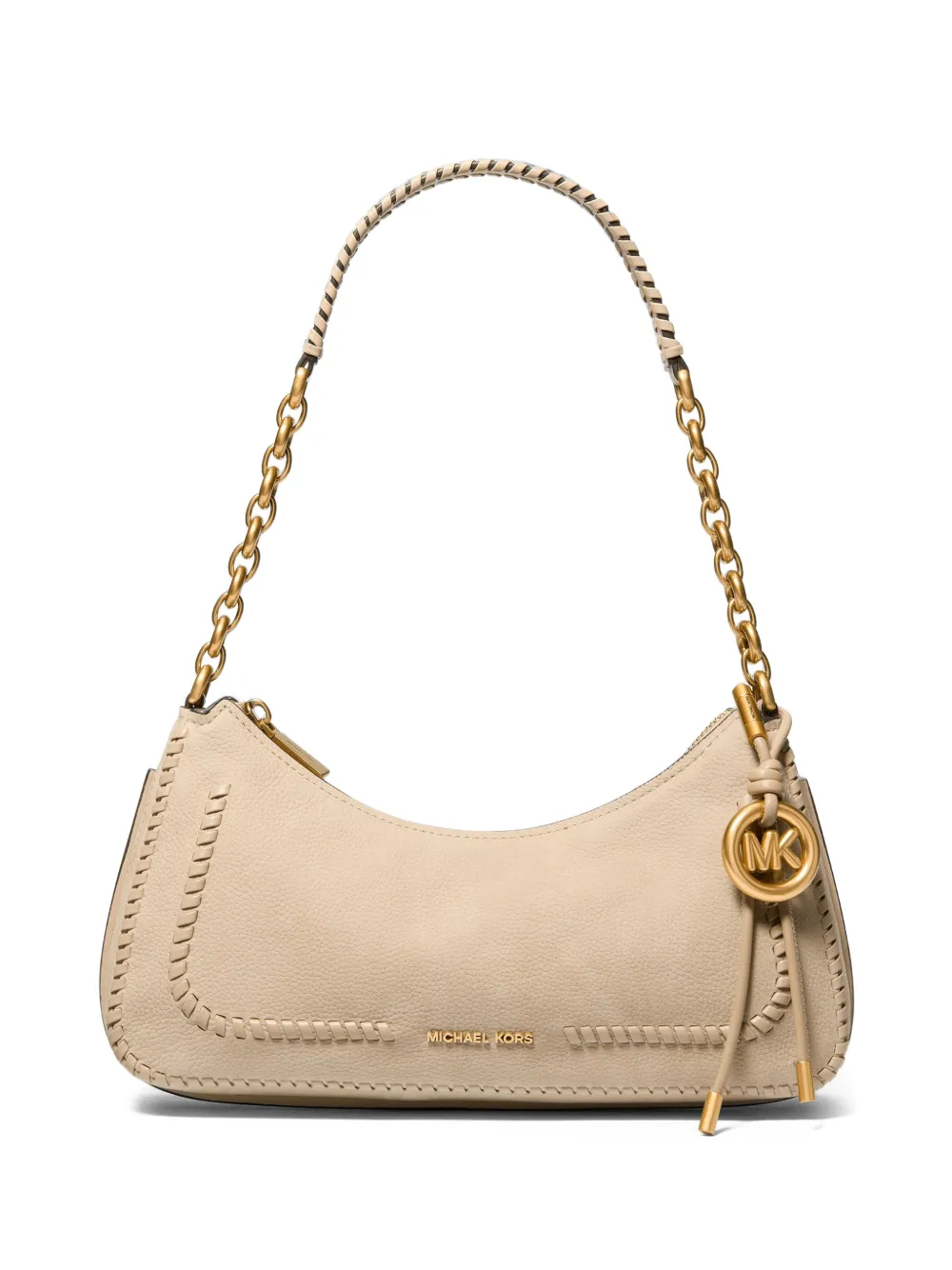 Michael Kors medium Nolita whipstitch-trim chain-link shoulder bag - Toni neutri