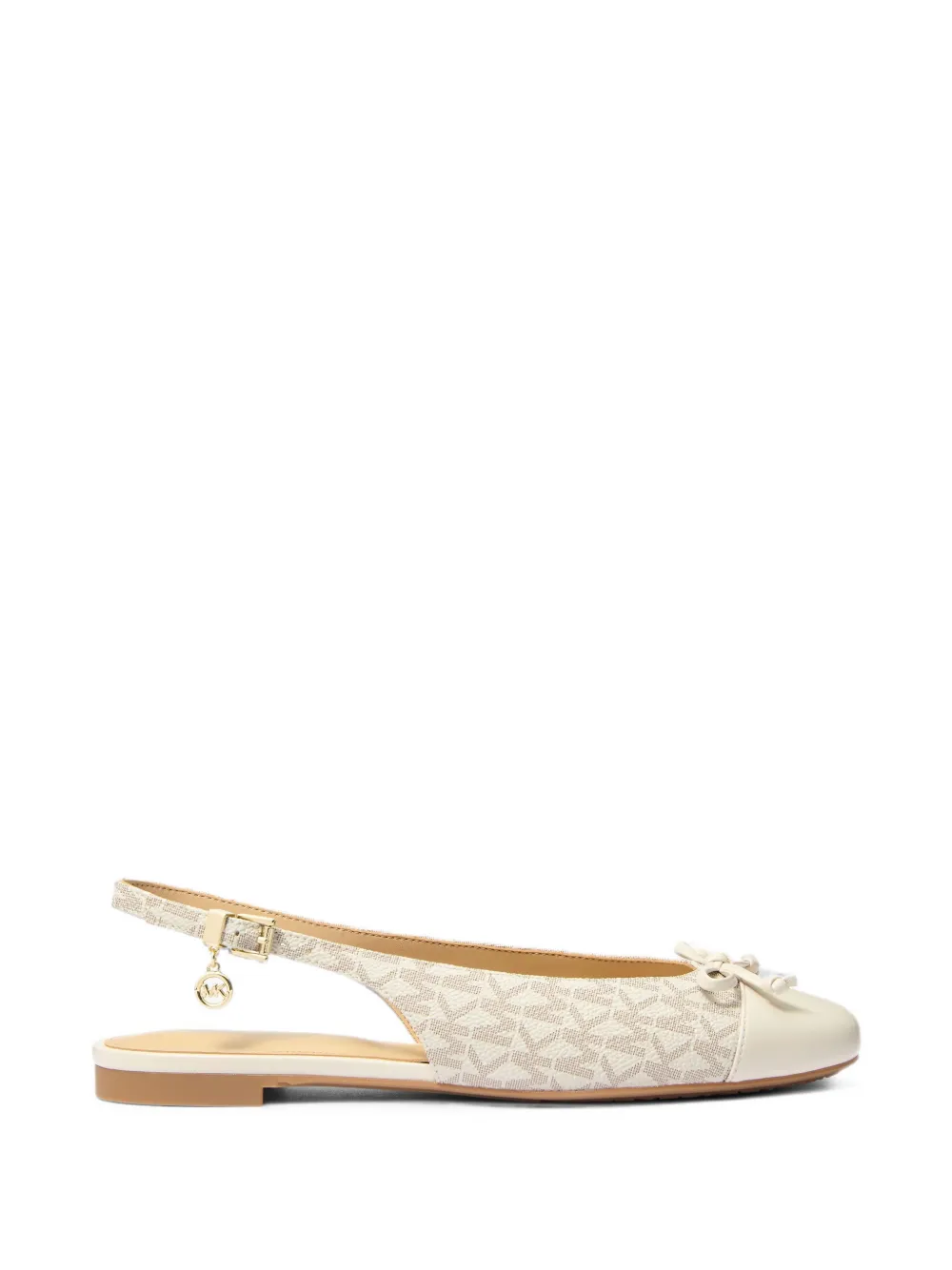 Michael Kors Piper Signature logo slingback ballet flats - Toni neutri