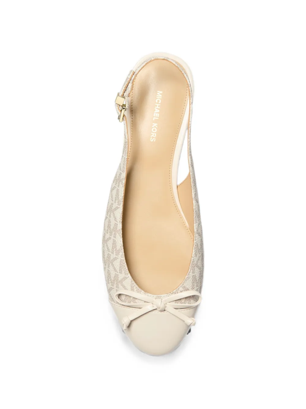 Michael Kors Piper Signature logo slingback ballet flats Beige