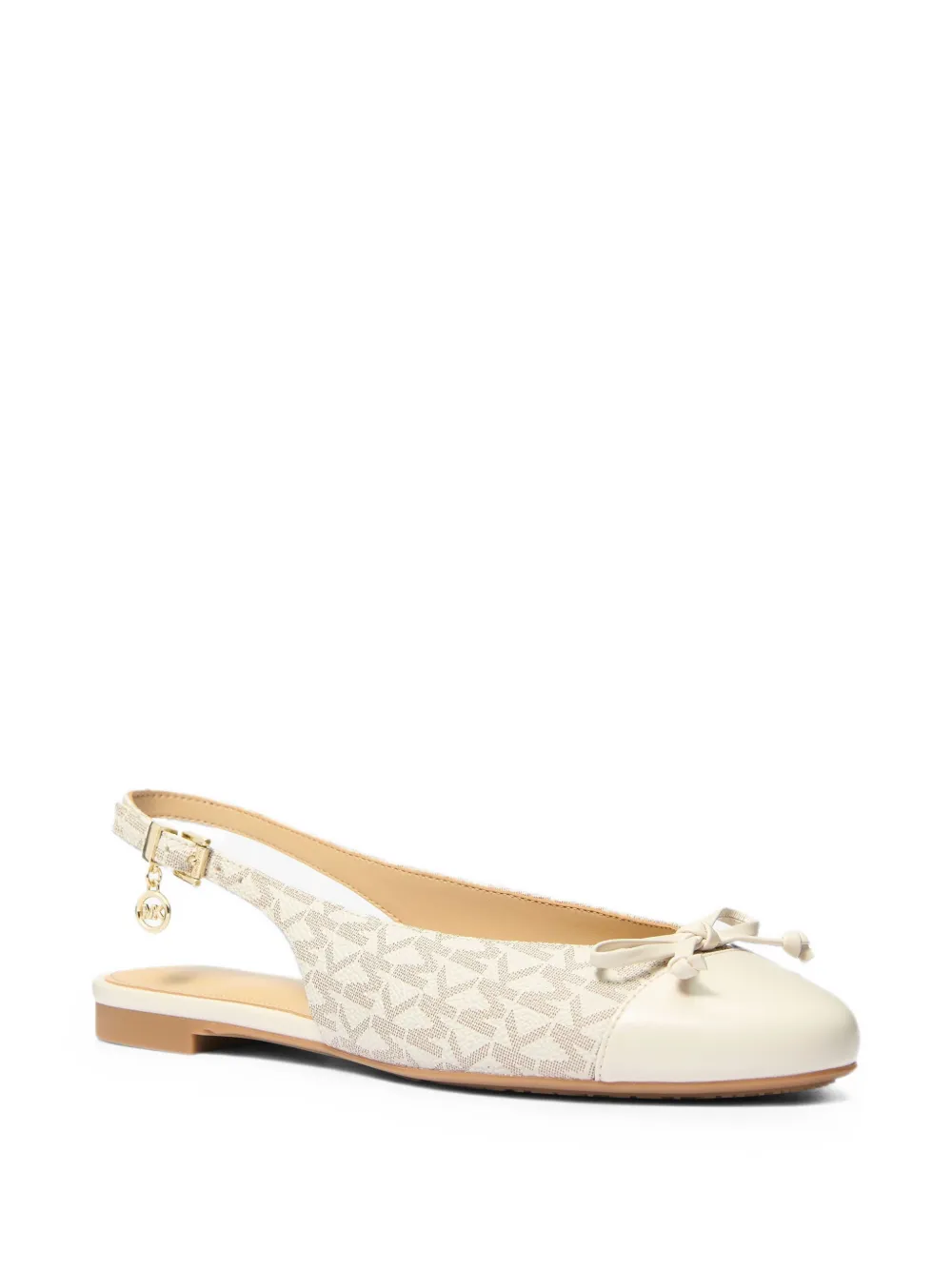 Michael Kors Piper Signature logo slingback ballet flats Beige